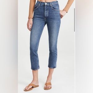 AGOLDE Riley High Rise Straight Crop Jeans